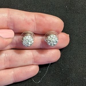 Genuine Swarovski pave studs in silver